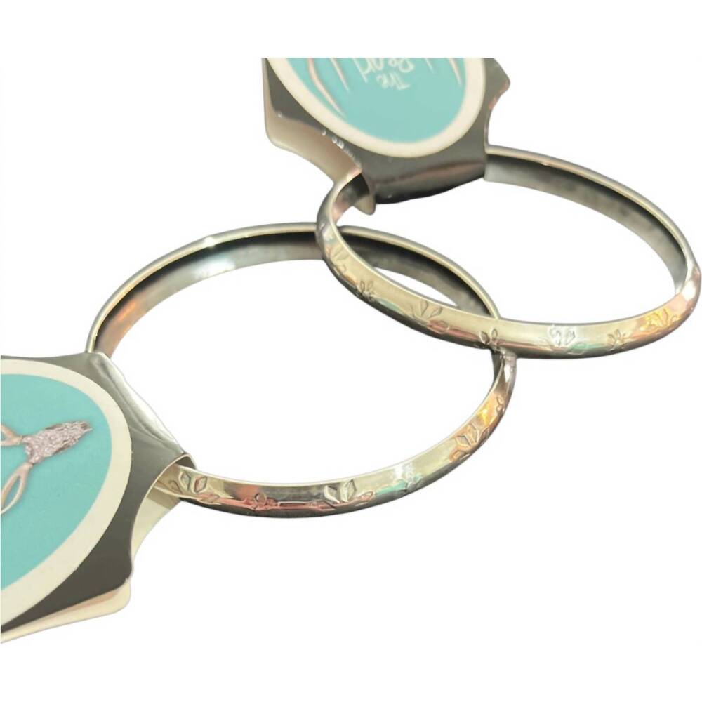 NEW BOHO SOL women's sterling stamped bangles bracelet in silver